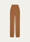 Veronica Beard Edia Tailored Wide-leg Pants In Deep Ochre