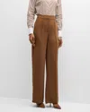 Veronica Beard Edia Tailored Wide-leg Pants In Deep Ochre