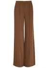 Veronica Beard Edia Tailored Wide-leg Pants In Dark Brown