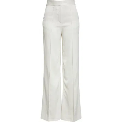 Veronica Beard Taylor Corduroy Cropped High Rise Wide In Ecru In White