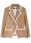 Veronica Beard Edison Dickey Cotton-blend Blazer In Khaki