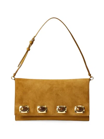 Veronica Beard Edit Stone-embellished Shoulder Bag In Orange