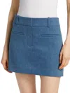 Veronica Beard Elara Denim Mini Skirt In Light Cornflower In Blue