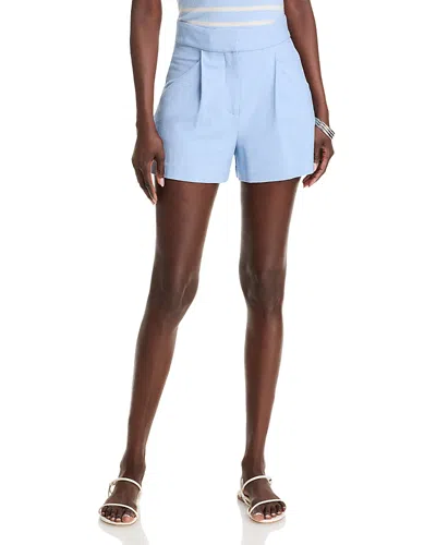 Veronica Beard Elbe Pleated Shorts In Bluebell