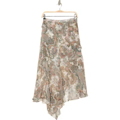 Veronica Beard Elenora Handkerchief Hem Skirt In Barely Orchid Multi