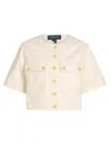 Veronica Beard Elias Short Sleeve Jacket In Ecru In Neutral