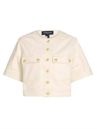 VERONICA BEARD ELIAS SHORT SLEEVE JACKET IN ECRU