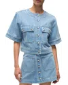 Veronica Beard Elias Short-sleeve Denim Jacket In Silverwood