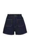 Veronica Beard Elijah Button-fastening Shorts In Blue