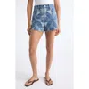 Veronica Beard Elijah Patchwork Denim Shorts In Blue