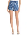 Veronica Beard Elijah Patchwork Denim Shorts In Animal Print