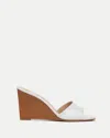 Veronica Beard Ellen Leather Wedge Slide Sandals In Coconut
