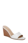 Veronica Beard Ellen Leather Wedge Slide Sandals In Coconut White Lea