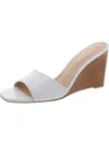 Veronica Beard Ellen Leather Wedge Slide Sandals In Multi