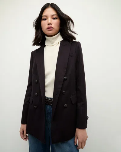 Veronica Beard Ellette Camel Hair Dickey Jacket In Navy