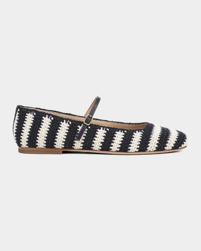 Veronica Beard Ellie Crochet Mary Jane Ballerina Flats