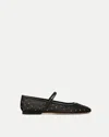 Veronica Beard Ellie Crystal Mesh Flat In Black