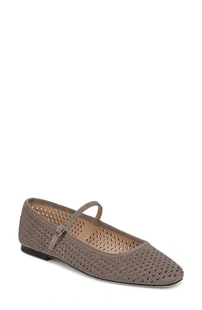 Veronica Beard Ellie Perforated Mary Jane Ballet Flat In Brown