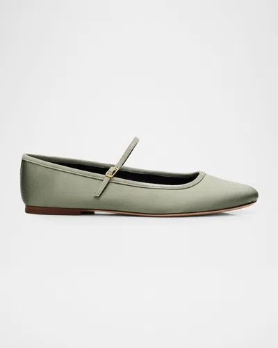 Veronica Beard Ellie Satin Ballerina Flats In Green