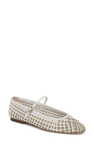 Veronica Beard Ellie Woven Flat In Coconut/sand