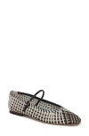 Veronica Beard Ellie Woven Flat In Eclipse/coconut Sand