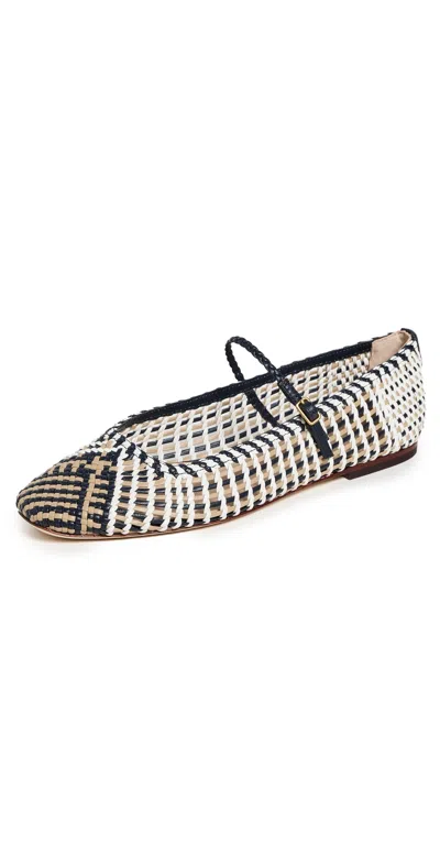VERONICA BEARD ELLIE WOVEN FLATS ECLIPSE/COCONUT