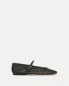Veronica Beard Ellie Woven-leather Flat In Black