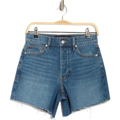 Veronica Beard Ellis Mid Rise Cutoff Denim Shorts In Stoned Bright Blue