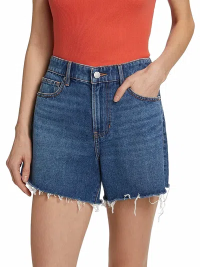 Veronica Beard Ellis Mid Rise Denim Short In Stoned Bright Blue
