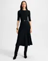 Veronica Beard Elthea Belted Midi Dress In Black
