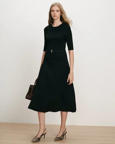 Veronica Beard Elthea Belted Midi Dress In Black