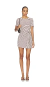 Veronica Beard Elvaris Striped Knotted Jersey Mini Dress In Multi