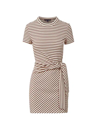 Veronica Beard Elvaris Striped Knotted Jersey Mini Dress In Multi