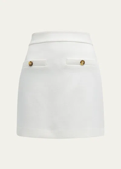 Veronica Beard Emar Straight Mini Skirt In Off White