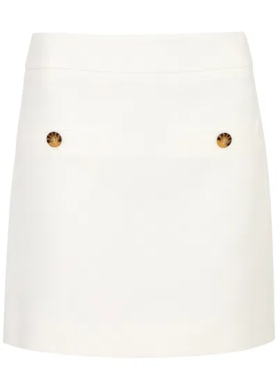 Veronica Beard Emar Stretch-cotton Mini Skirt In Off White