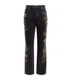 Veronica Beard Embellished Daniela Straight Jeans In Black