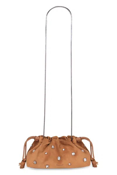 Veronica Beard Embellished Shoulder Bag In Suede Leather In Brown