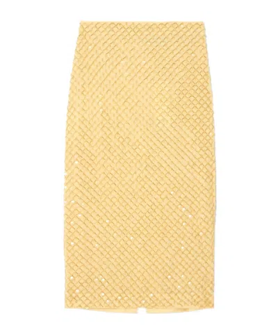 Veronica Beard Embellished Skirt In Yellow