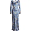 Veronica Beard Ember Long Sleeve Paisley Silk Blend Maxi Dress In Multi
