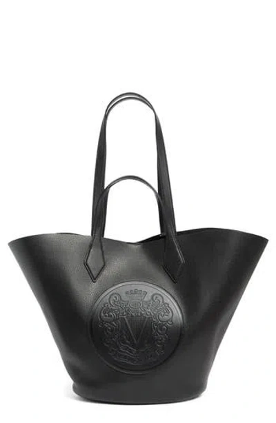Veronica Beard Embossed Crest Leather Tote Bag