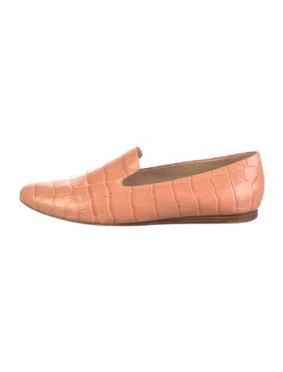 Pre-owned Veronica Beard Embossed Leather Loafers In Pink