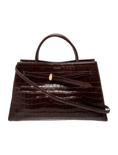 Pre-owned Veronica Beard Embossed Leather Shoulder Bag In Brown