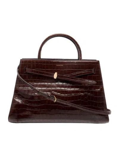 Pre-owned Veronica Beard Embossed Leather Shoulder Bag In Brown
