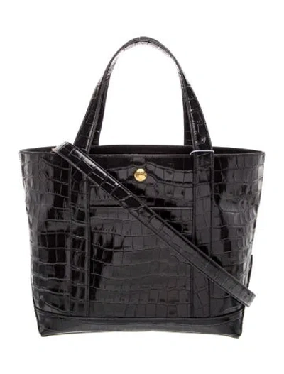 Pre-owned Veronica Beard Embossed Leather Tote In Black