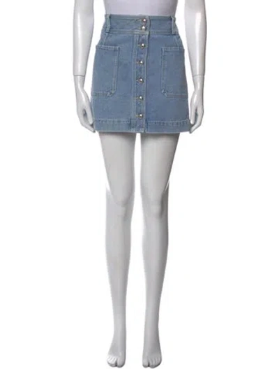 Pre-owned Veronica Beard Embroidered Accent Mini Skirt W/ Tags In Blue