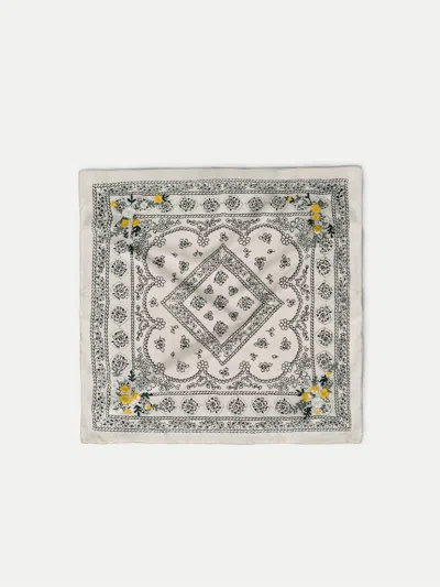 Veronica Beard Embroidered Bandana Ecru Navy In Ecru/navy