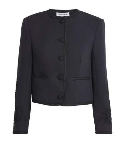 Veronica Beard Embroidered Latrell Jacket In Blue