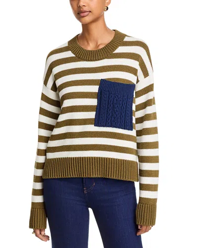 Veronica Beard Emile Cotton Crewneck Sweater In Multi