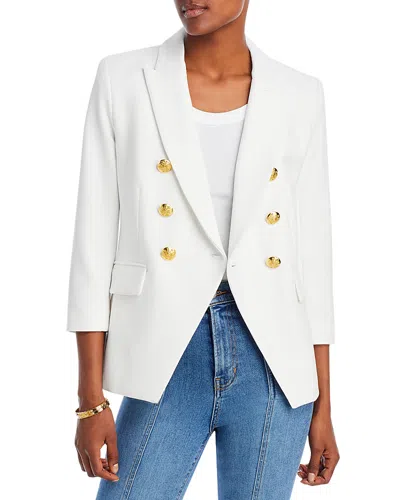 Veronica Beard Empire Dickey Double Breasted Jacket In White
