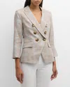 Veronica Beard Empire Dickey Linen Jacket In Khaki Multi
